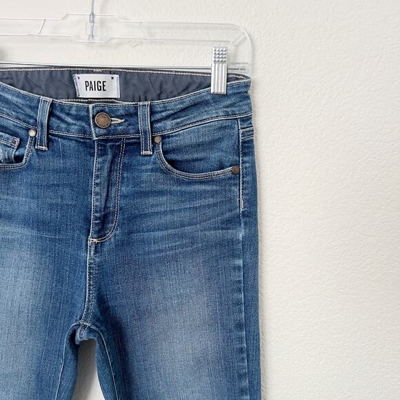 [Paige] Hoxton Ultra Skinny Mid Rise Medium Wash Stretch Woodrow Jeans Size 27 - Picture 6 of 12